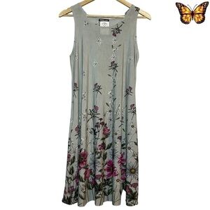 Heimish USA Sleeveless Floral Design Midi Summer Dress Size Small